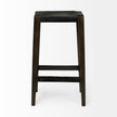 Mercana Nell Black Metal Seat & Foot Rest With Brown Wood Legs Stool