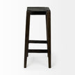 Mercana Nell Black Metal Seat & Foot Rest With Brown Wood Legs Stool