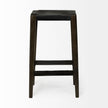 Mercana Nell Black Metal Seat & Foot Rest With Brown Wood Legs Stool