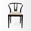 Mercana Trixie Black Wooden Base w/ Dark Taupe Fabric Seat Dining Chair
