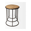 Mercana Glover Brown Wood Round Top W/Metal Nesting Accent Tables-Set of 3