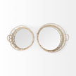 Mercana Leona Natural Wicker Woven Mirrored Base Nesting Trays- Set of 2 Clearance