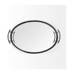 Mercana Ansel Black Metal Mirrored Bottom Oval Serving Tray