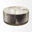 Mercana Zahavi Grey-toned Hair-on-hide Ottoman