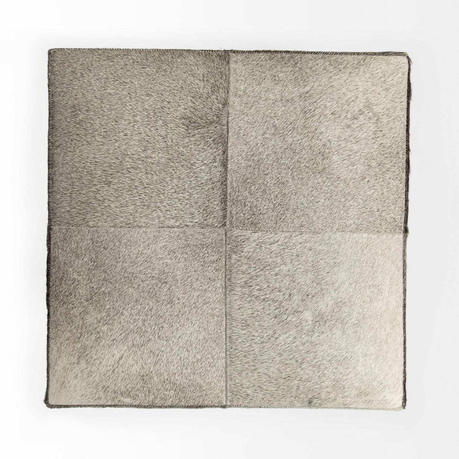 Mercana Zahavi Grey-toned Hair-on-hide Ottoman