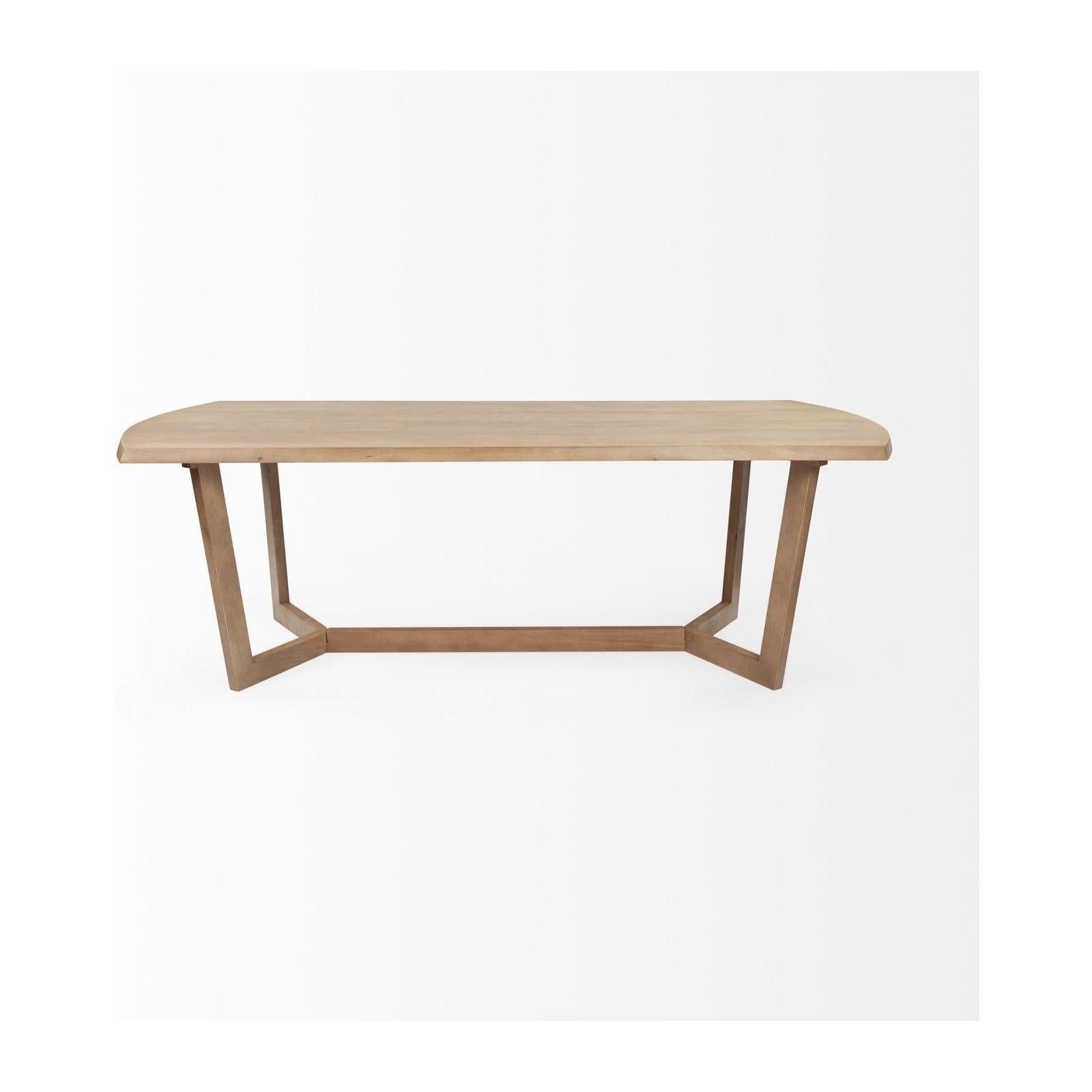 Mercana Denver Rectangular Brown Solid Wood Top & Base Dining Table