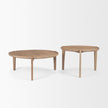 Mercana Cleaver Round Brown Solid Wood Nesting Coffee Tables- Set of 2