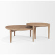 Mercana Cleaver Round Brown Solid Wood Nesting Coffee Tables- Set of 2