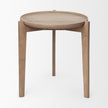 Mercana Cleaver I 22 x 24 Round Top Brown Solid Wood Accent Table