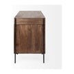 Mercana Glenn Dark Brown Wood w/ Black Iron Frame, 3 Drawer Office Desk