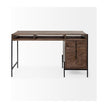 Mercana Glenn Dark Brown Wood w/ Black Iron Frame, 3 Drawer Office Desk