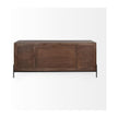 Mercana Glenn Dark Brown Wood Frame w/ Black Iron Accent, 6 Drawer, 2 Door Cabinet Sideboard
