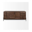 Mercana Glenn Dark Brown Wood Frame w/ Black Iron Accent, 6 Drawer, 2 Door Cabinet Sideboard