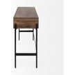 Mercana Glenn Dark Brown Wood w/ Black Iron Frame 4 Drawer Console Table