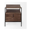 Mercana Glenn Dark Brown Wood w/ Black Iron Frame Square End/Side Table