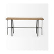 Mercana Helios Rectangular Brown Raised Edge Top Console Table