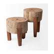 Mercana Asco Rustic Solid Reclaimed Wood Stool