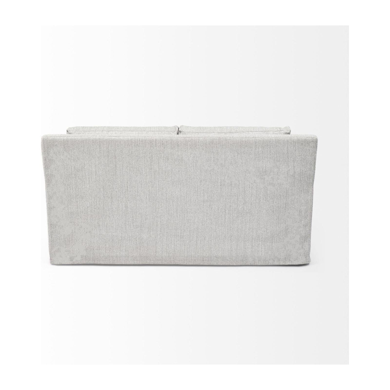 Mercana Denly Frost Gray Slipcover Two Seater Sofa Clearance