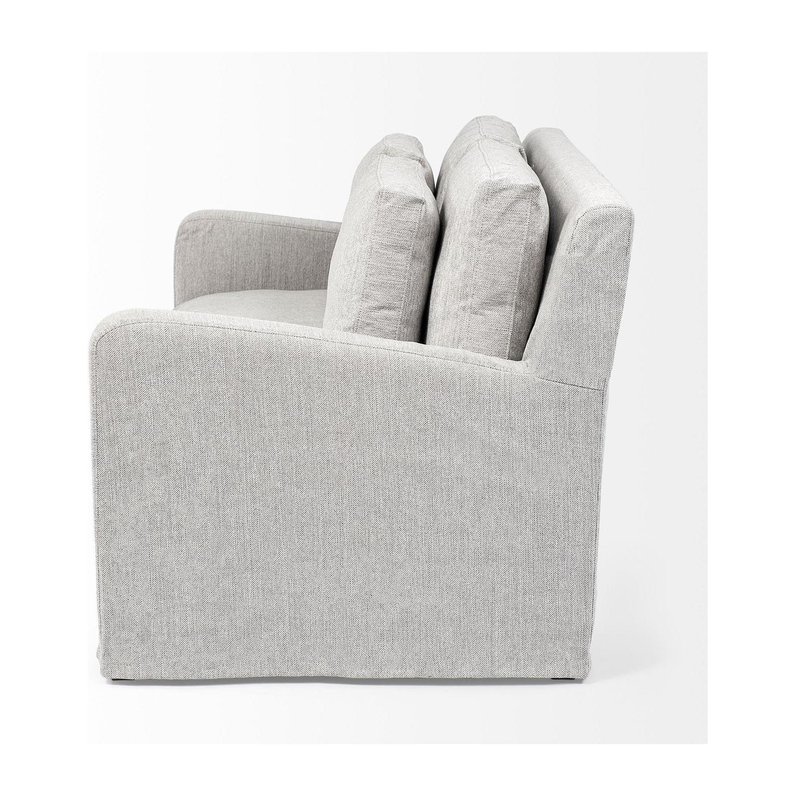 Mercana Denly Frost Gray Slipcover Two Seater Sofa Clearance
