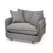 Mercana Roy Upholstered and Brown Wood Frame Arm Chair Clearance