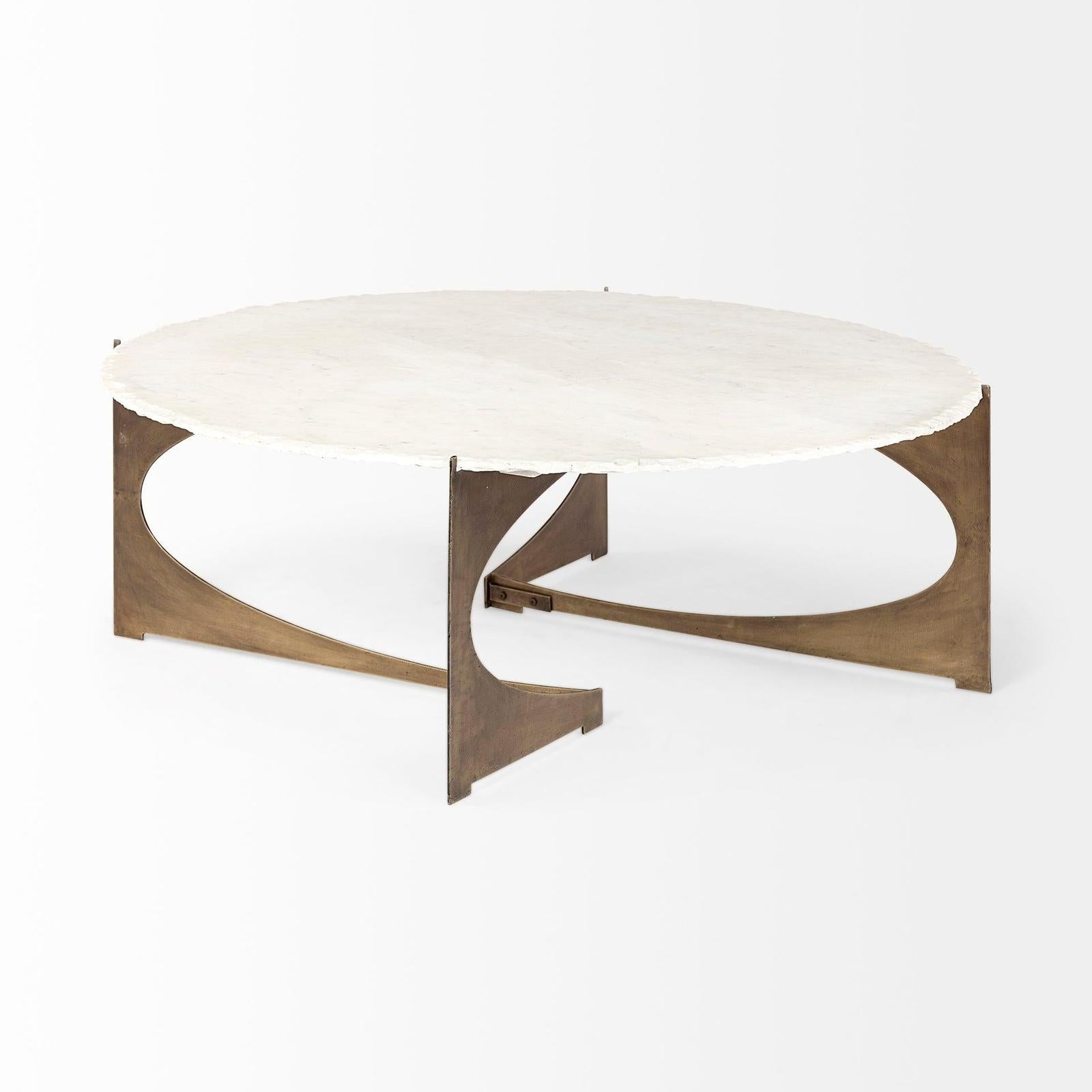 Mercana Reinhold Round Metal Base Coffee Table