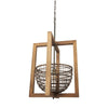 Mercana Kiley Warm Wood Basket Lantern Pendant Light Clearance
