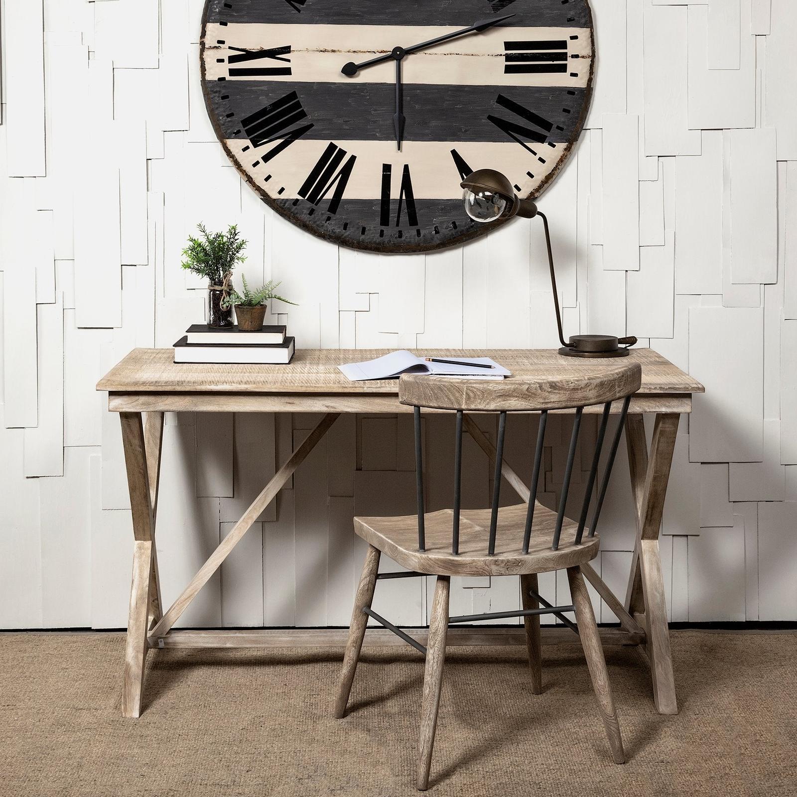 Mercana Tracy Natural X Frame Wood Office Desk