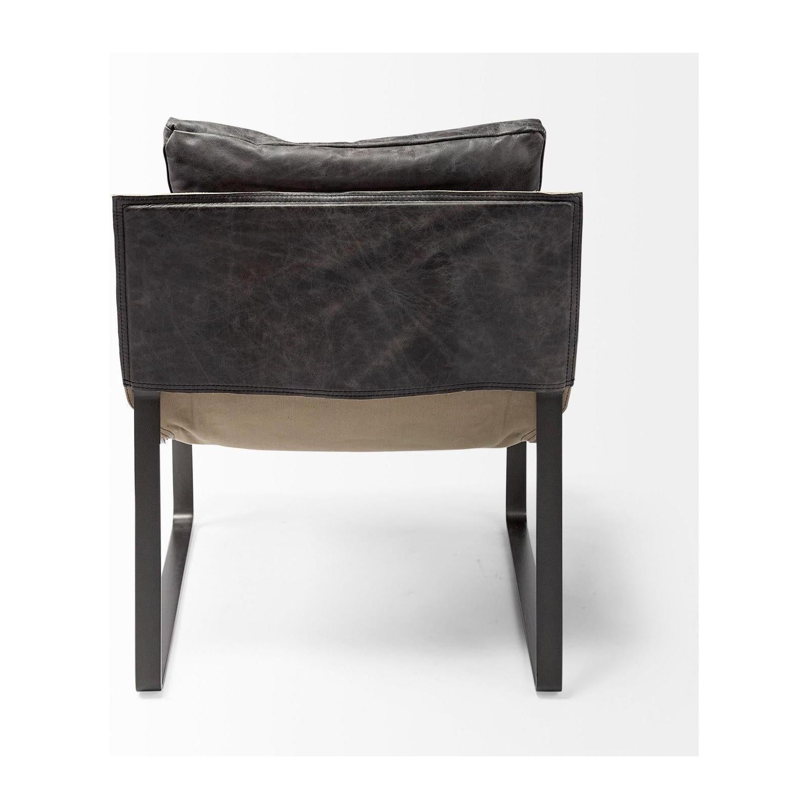 Mercana Hornet Leather Metal Frame Accent Chair