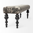 Mercana Alhambra  Upholstered Gray Seat W/Black Wood Legs Accent Bench