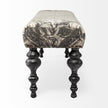 Mercana Alhambra  Upholstered Gray Seat W/Black Wood Legs Accent Bench
