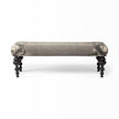 Mercana Alhambra  Upholstered Gray Seat W/Black Wood Legs Accent Bench