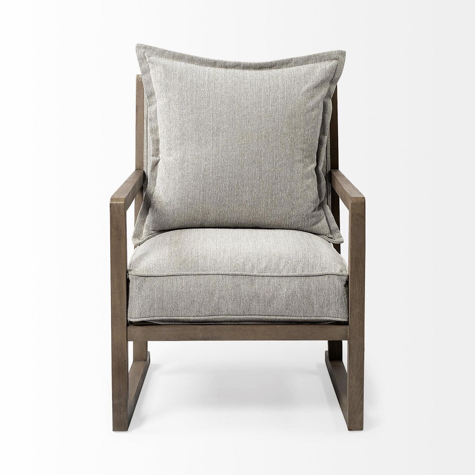 Mercana Sherlock Frost Gray Wood Frame Accent Chair Clearance