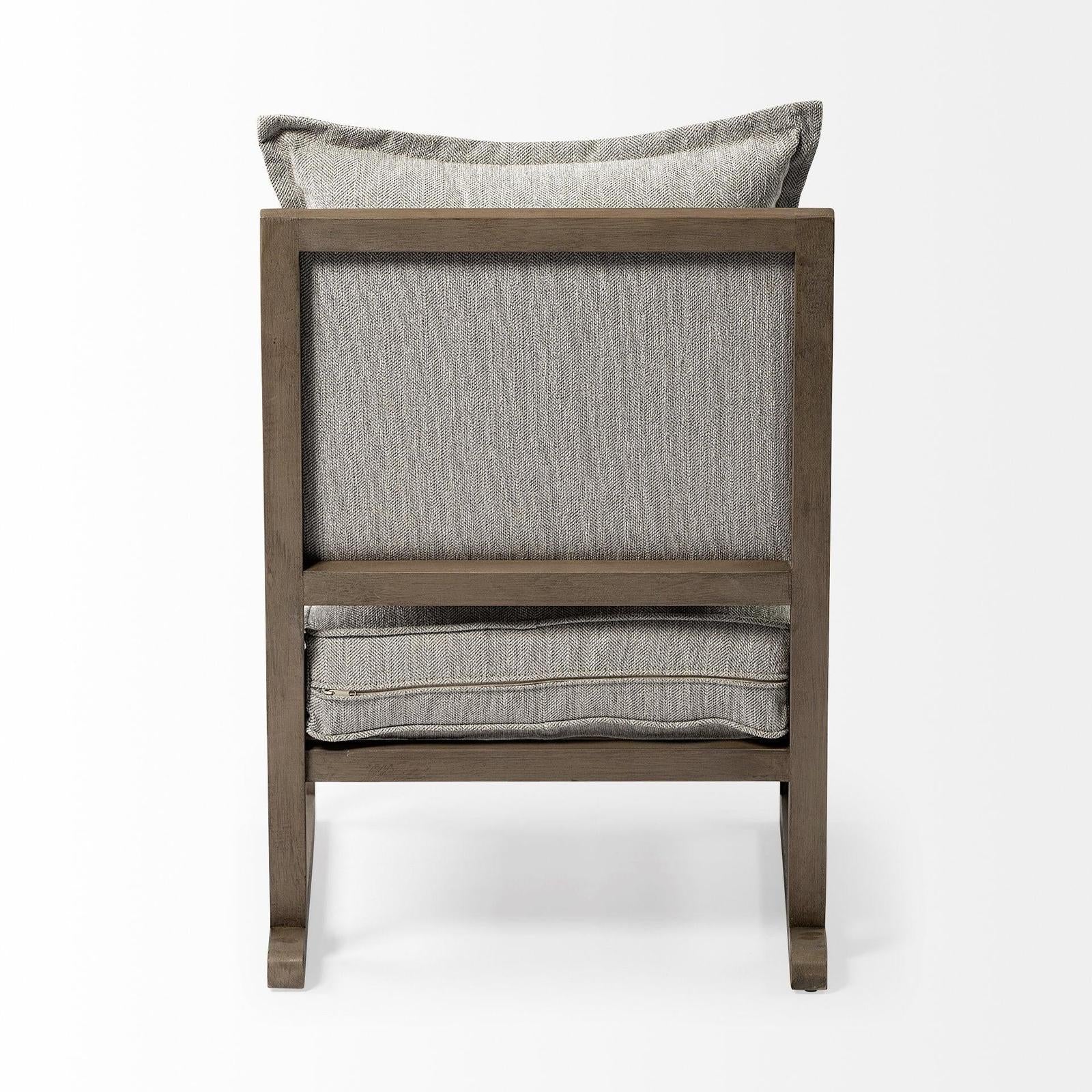 Mercana Sherlock Frost Gray Wood Frame Accent Chair Clearance