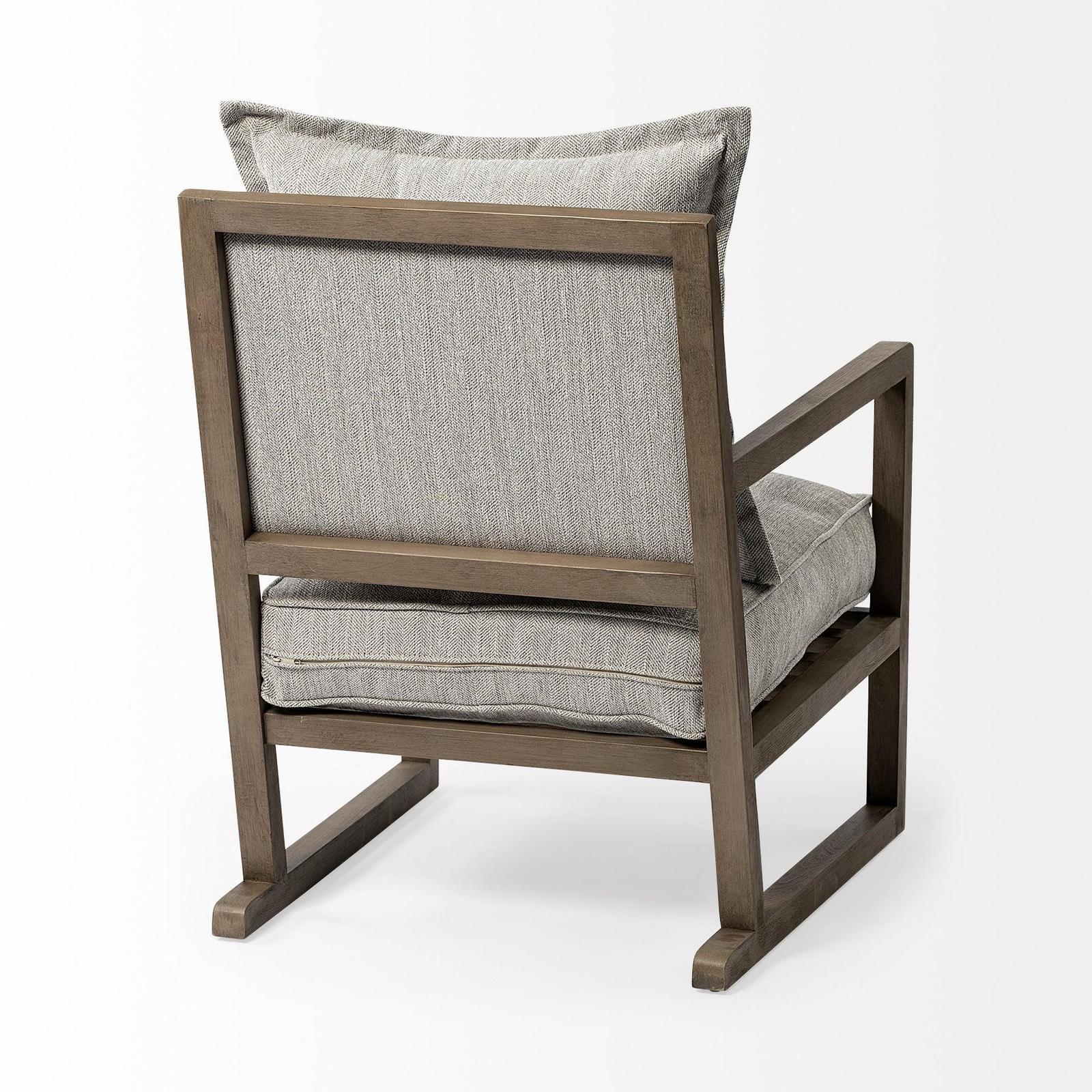Mercana Sherlock Frost Gray Wood Frame Accent Chair Clearance