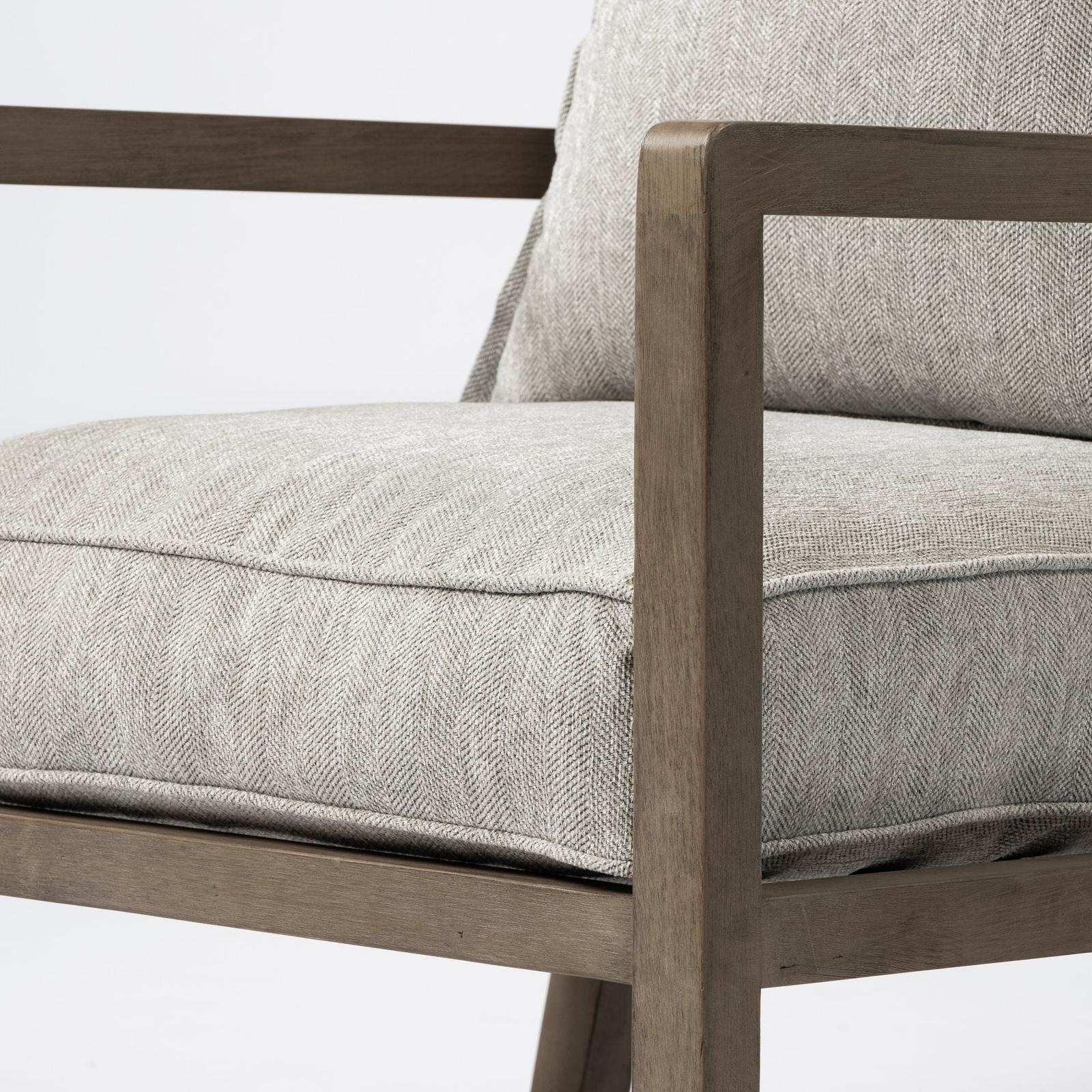 Mercana Sherlock Frost Gray Wood Frame Accent Chair Clearance