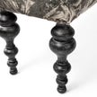 Mercana Alhambra  Upholstered Gray Seat W/Black Wood Legs Accent Bench