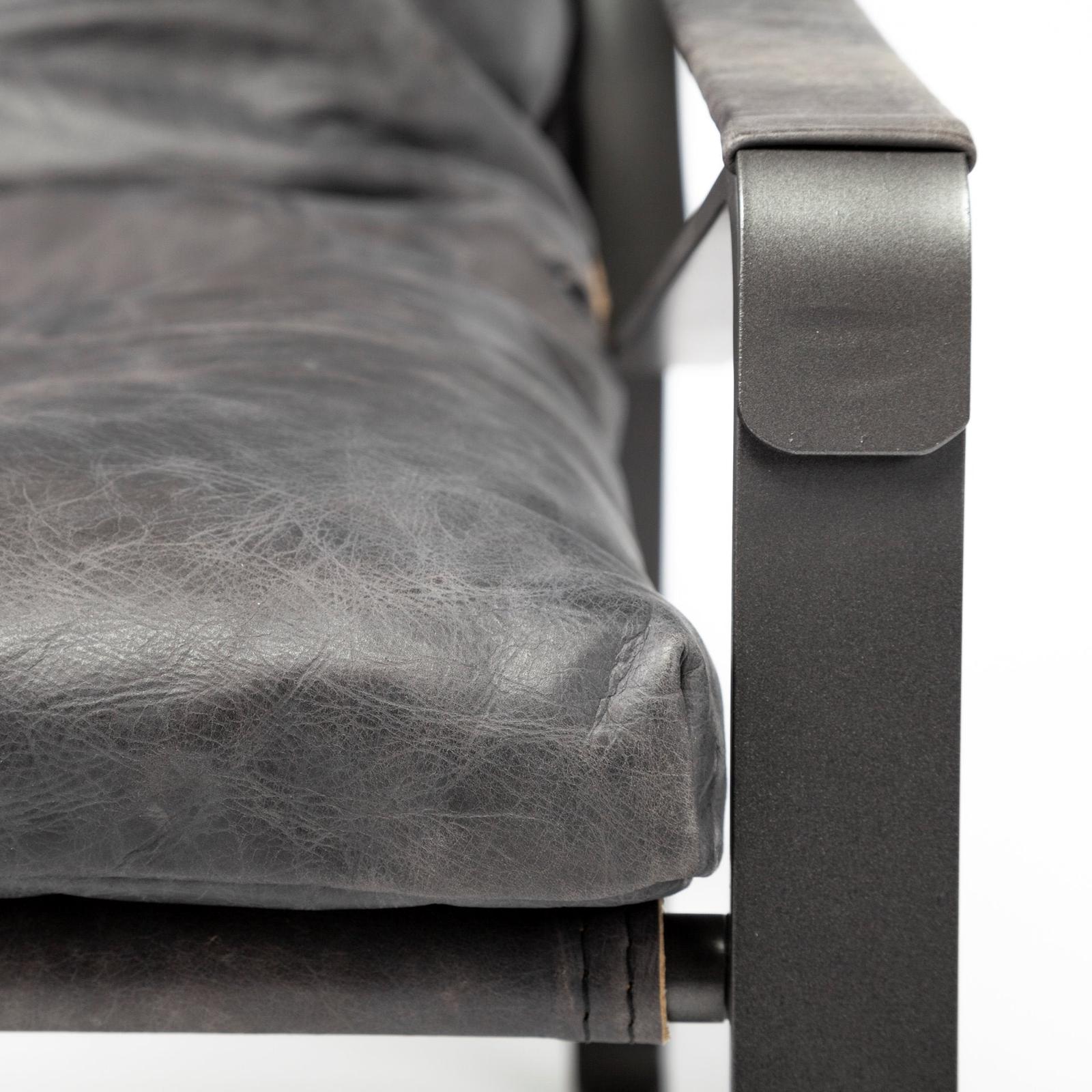 Mercana Hornet Leather Metal Frame Accent Chair