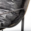 Mercana Hornet Leather Metal Frame Accent Chair
