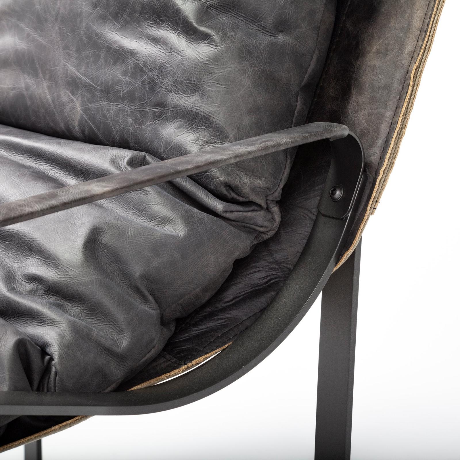 Mercana Hornet Leather Metal Frame Accent Chair