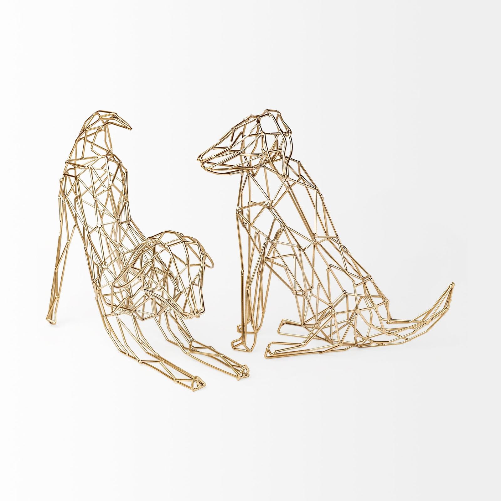 Mercana Frankie Gold Wire Framed Dog Shaped Decor Clearance