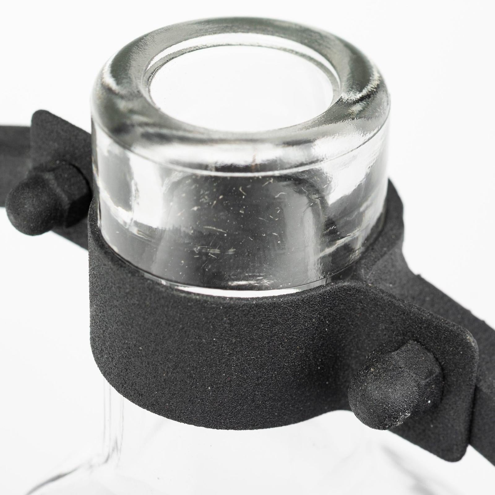 Mercana Monica Black Metal Glass Bottle Vase