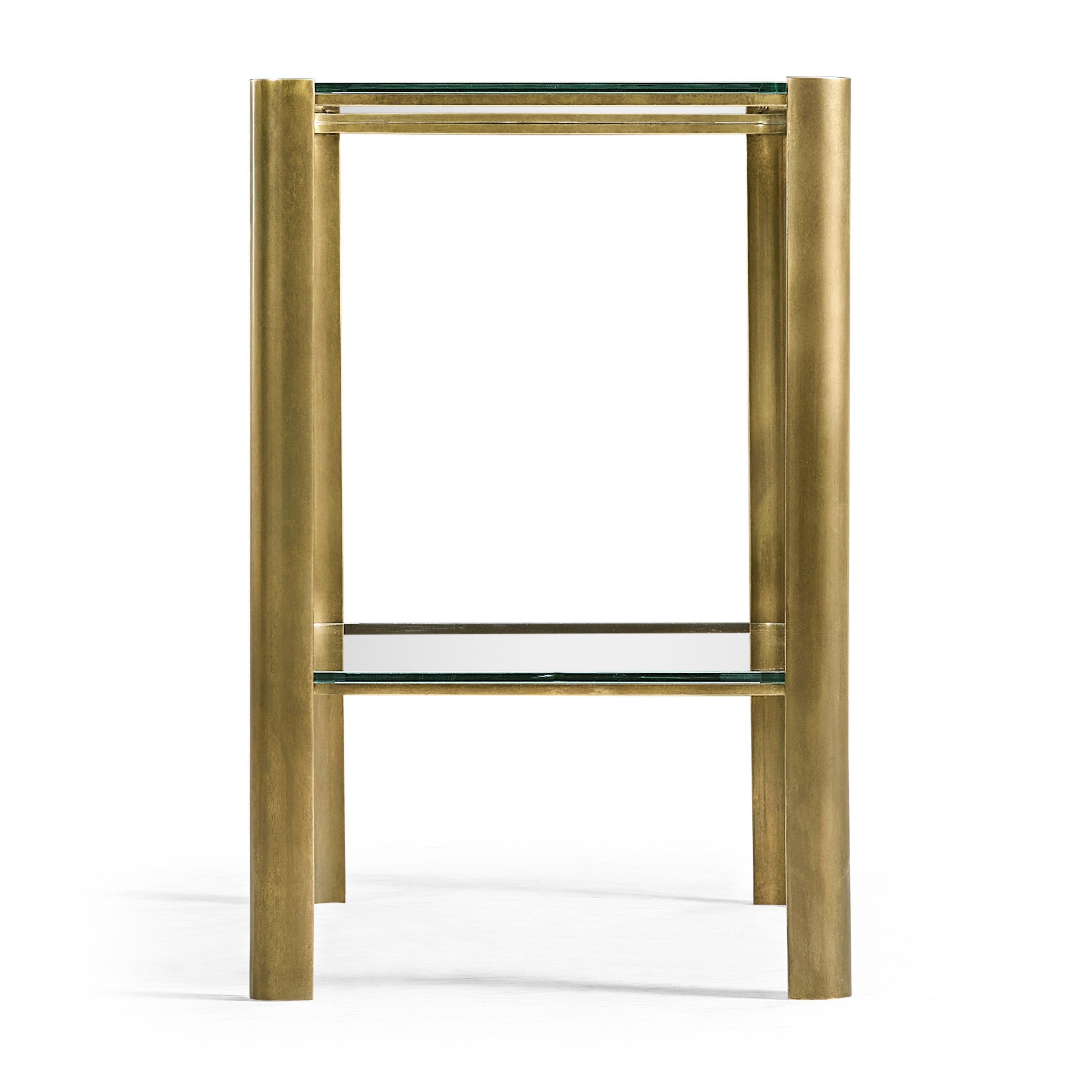 Jonathan Charles Brass & Glass End Table ( 494975-LAB )