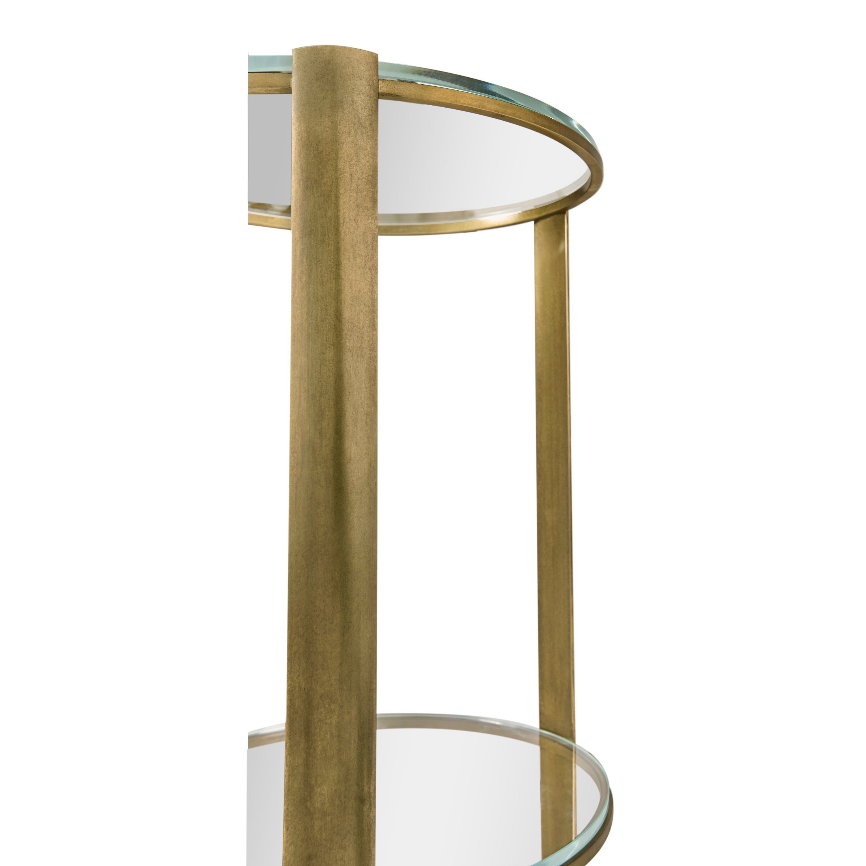 Jonathan Charles Cosmo Antique Brass Drinks Table ( 494976-LAB )