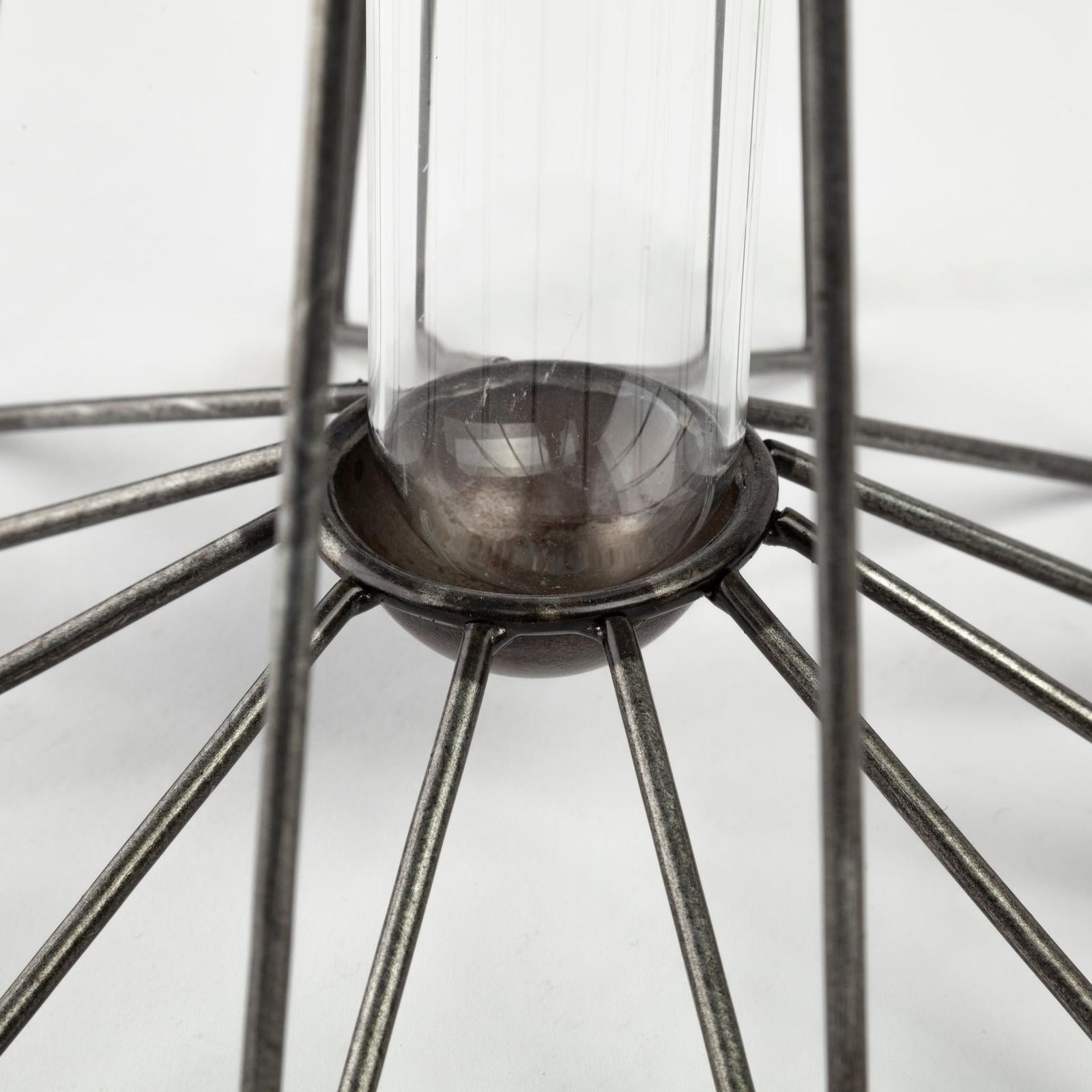 Mercana Madeline Large Gunmetal Gray Metal Glass Test Tube Vase Clearance