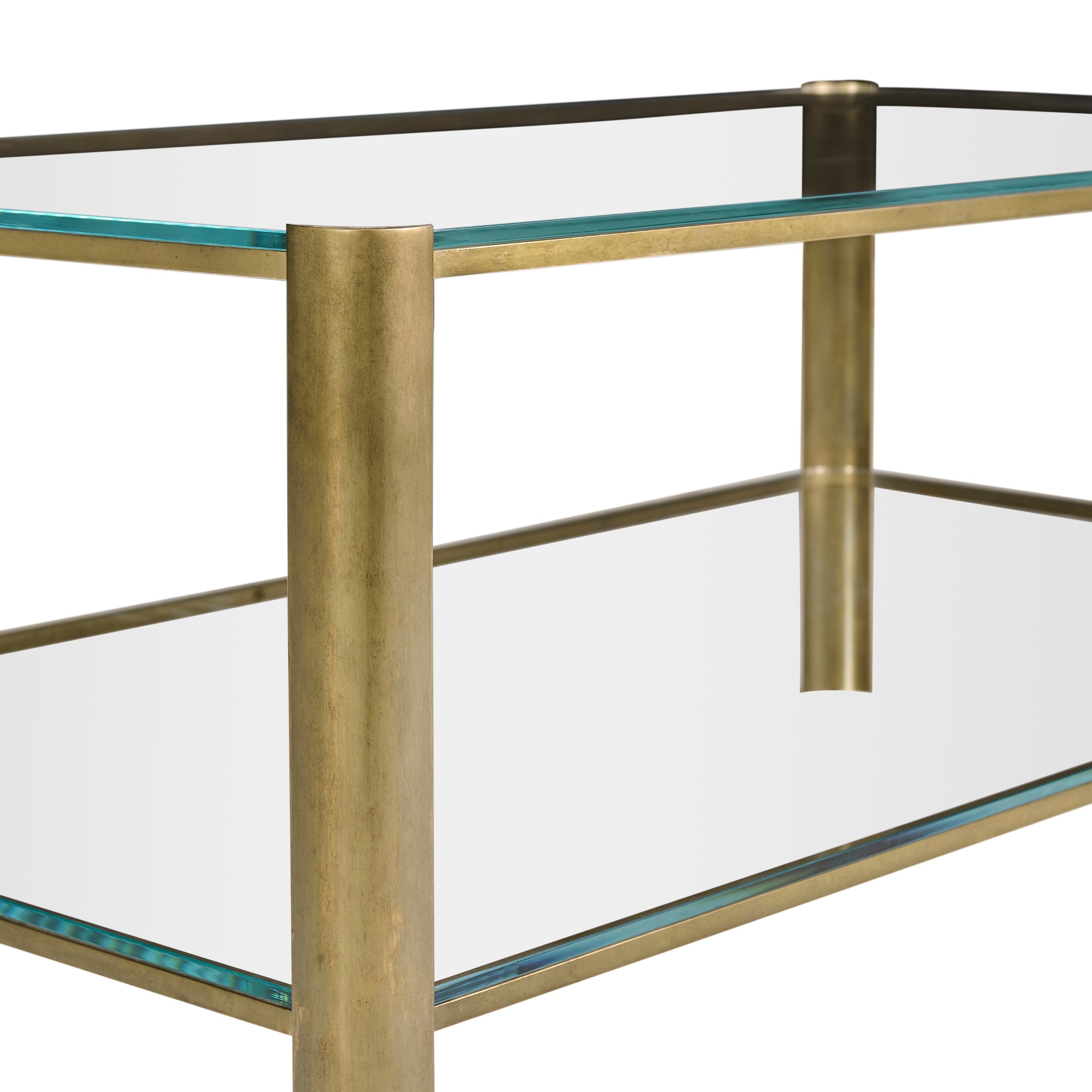 Jonathan Charles Cosmo Antique Brass Cocktail Table ( 494977-LAB )