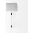 Mercana Cantabria White Shade Brass/Acrylic Wall Sconce Clearance