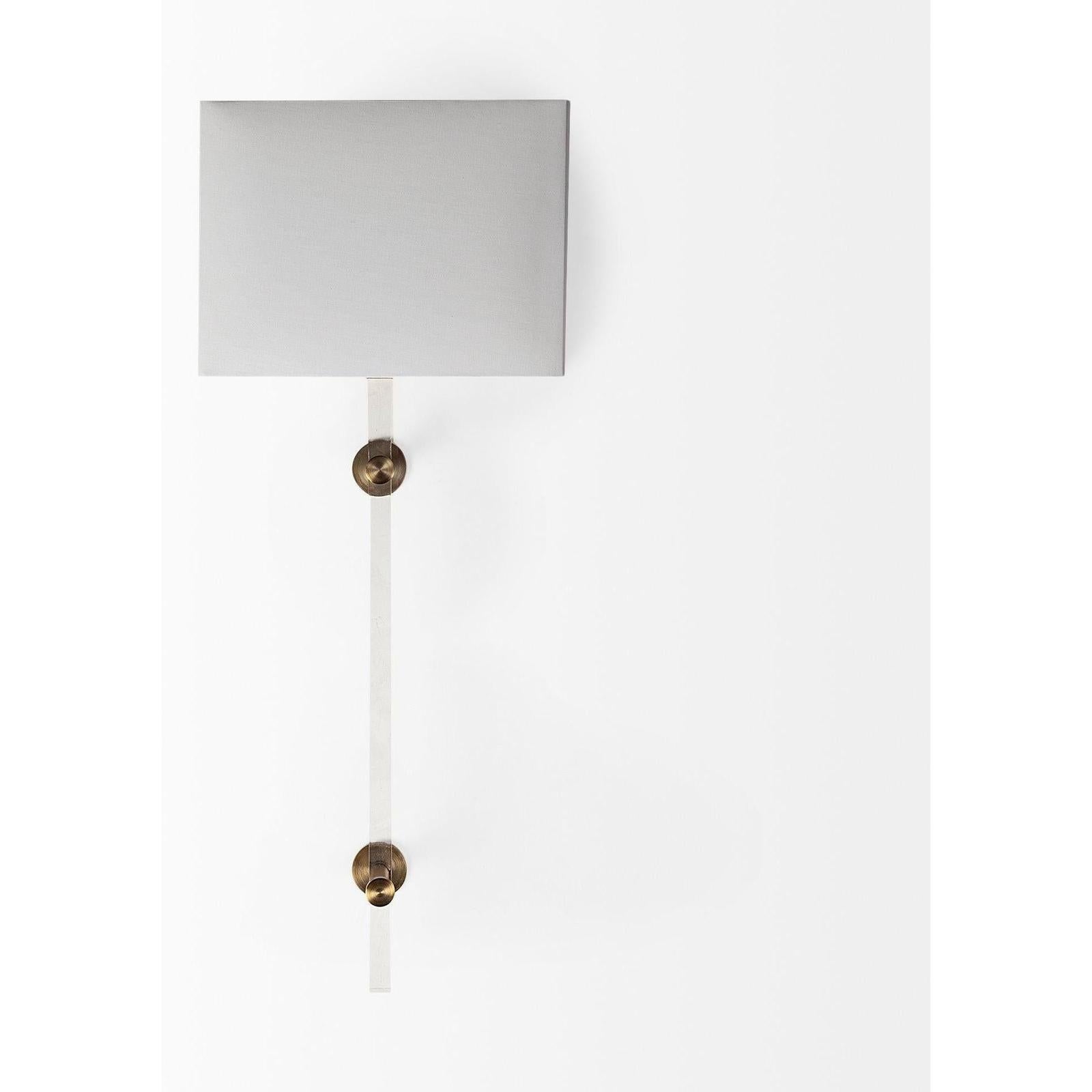 Mercana Cantabria White Shade Brass/Acrylic Wall Sconce Clearance