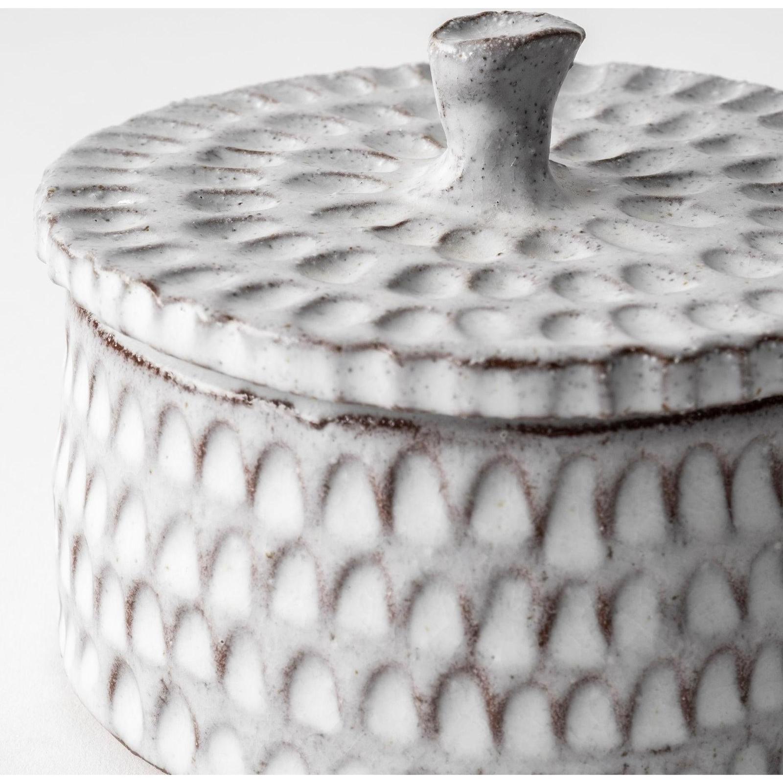 Mercana Azul Gray Ceramic Detailed Decorative Box