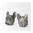 Mercana Bruno Silver American Bulldog Bookends- Set of 2