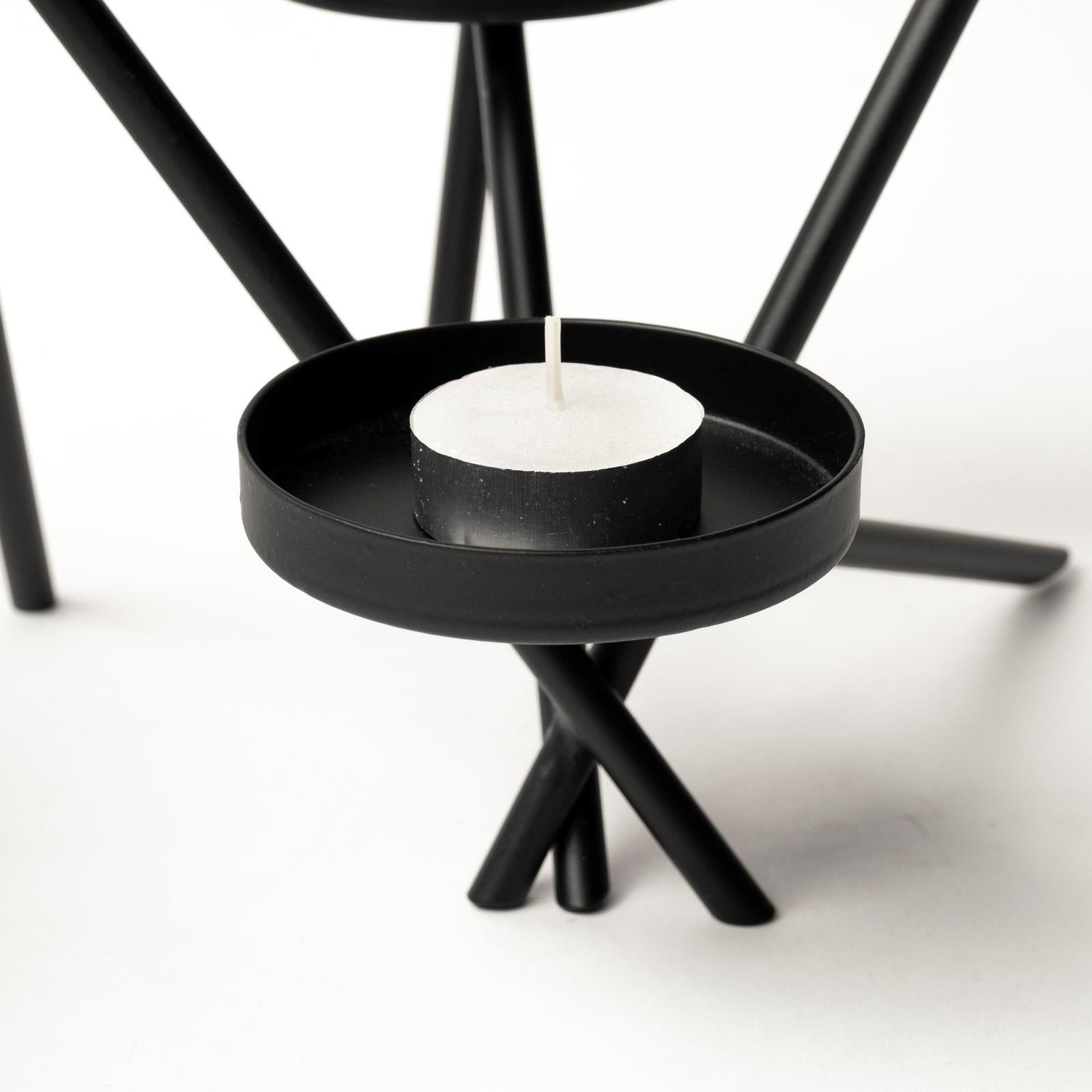 Mercana Meira Black Metal Seven Votive Table Candle Holder Clearance